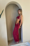 Beach Tie Trousers in Cherry Glitter