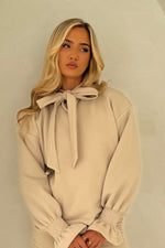 Bodie Tie Sweatshirt in Beige