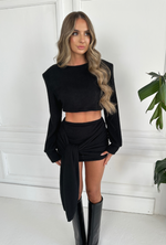 BEAU Knitted Skirt Set in Black
