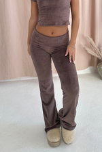 FOLDOVER Pants in Chocolate Velour