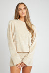 BRYNN Dress in Light Beige Velour