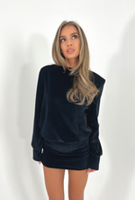 BRYNN Dress in Black Velour