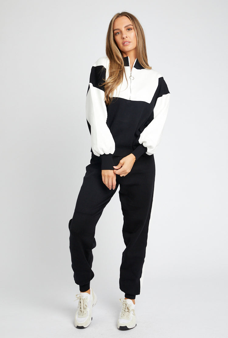 RIA Tracksuit in Black/White