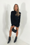 BRYNN Dress in Black Velour