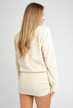 BLAKE Dress in Light Beige Velour