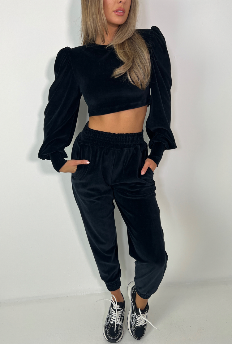 FREYA Classic Jogger Set in Black Velour