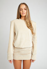 BLAKE Dress in Light Beige Velour