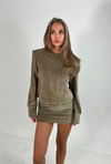 BLAKE Dress in Khaki Velour